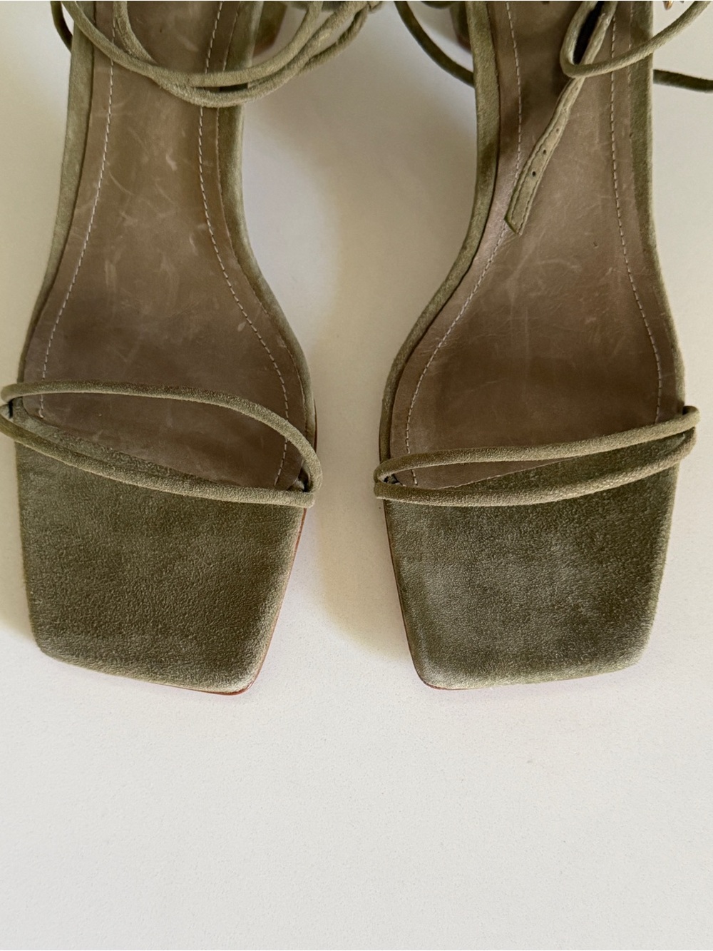 Schutz Suede Green Strappy Heel Sandal - Picture 12 of 15